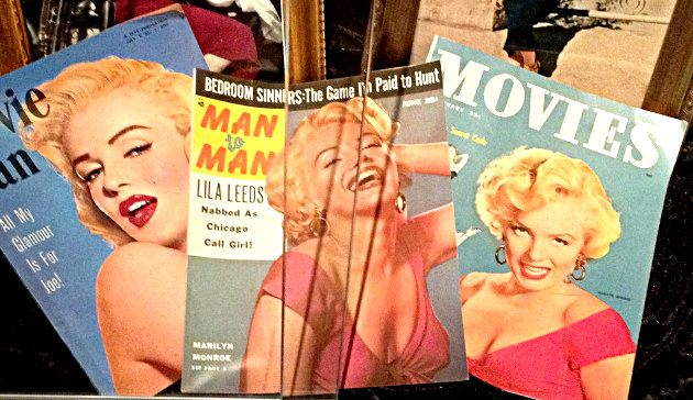 Marilyn Monroe gracing the covers of magazines